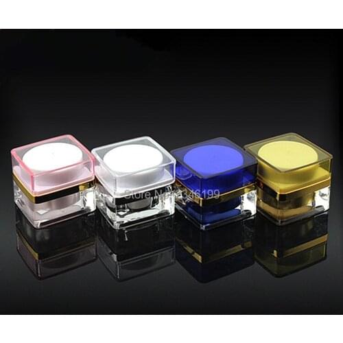 60pcs 5g Colorful Acrylic Cream Jar Eye Cream Nail powder Lotion Mask Refillable Bottles Empty Cosmetic Packaging Cosmetic Jar