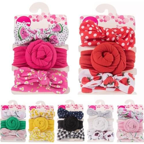 0-3 Years Kids Accessories Newborn Baby Headband Set 3PC Striped Bow Headdress for Baby Boy and Girl Baby Accessories Newborn