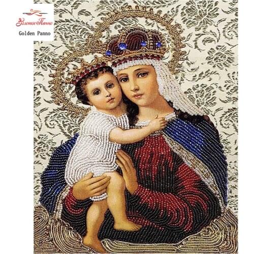 Diamond Painting Full Square 5D Diy Daimond Embroidery Diamant Mosaic Sale Displasy Broderie Diamant Virgin Mary Jesus Icon 02