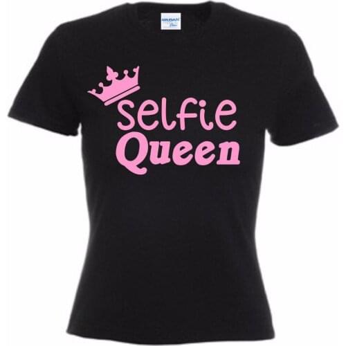 Brand cotton woman T-shirt self-timer queen funny lady T-shirt womens #Hashtag network slogan girl funny Tee shirt