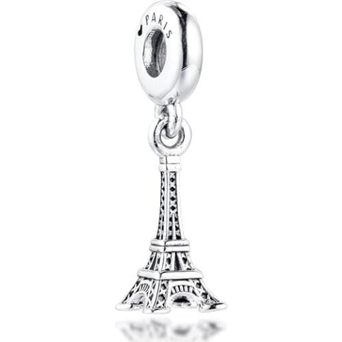 CKK Eiffel Tower Charms 925 Original Fit Pandora Bracelets Nacklaces Sterling Silver Beads for Jewelry Making Women DIY