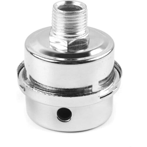 13mm 16mm 20mm Air Compressor Parts Metal Air Compressor Intake Filter Noise Muffler Silencer Thread Black/Silver