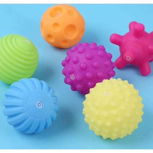 Baby Training Massage Soft Balls Multi Ball Set Senses Toy Baby Toys Hand Grasping Children Ball Soft Toy Ball 6 PCS