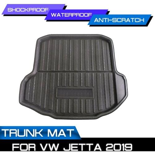 For VW Jetta 2019 For VolkswagenTray Rear Trunk Cover Matt Car Cargo Liner Boot Mat Floor Carpet Kick Pad Mat