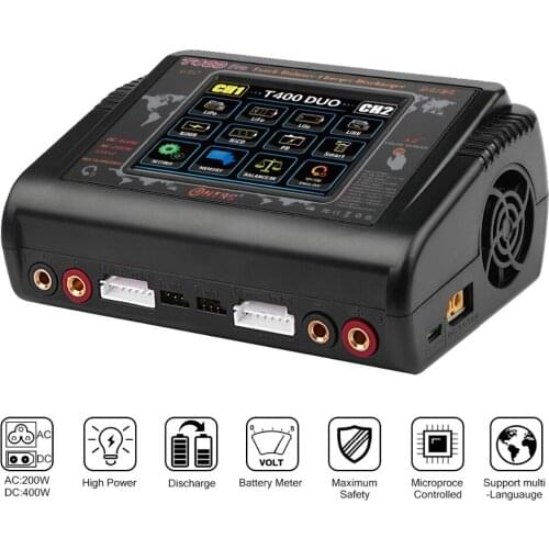 HTRC T400 DUO RC Charger DC 400W/240W Discharger For LiPo LiHV LiFe Lilon NiCd NiMh Pb Battery Charger For RC Models Toys