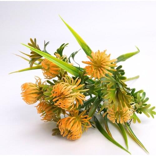 Chrysanthemum Faux Plant Artificial Greenery Leaves 35cm Height Artificial Tree Plastis Flower Plant Indoor Mini Decor