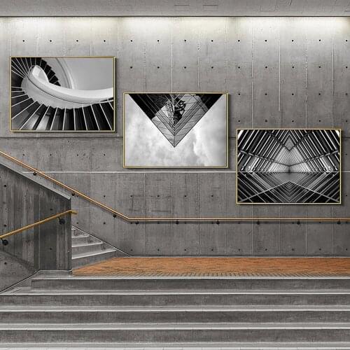 Modern Building Space Black White Art Poster Space Art Canvas Painting For Living Room Wall Art Decorative Pictures Home Decor