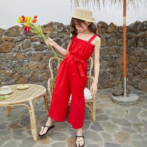 Kids Loose Thigh Pants Girls Jumpsuit Summer Teenager Cotton Fashion Elegant Casual Jumpsuit Mother And Kids Clothes