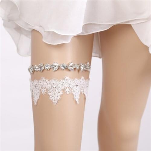 Lace Bridal Garter Handmade Bowknot Garters White Embroidery Floral Sexy Garter Women Decorations For Bride And Bridesmaid