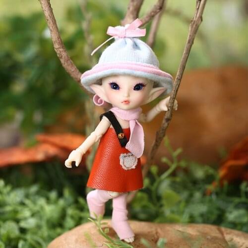 FreeShipping Fairyland FL Realpuki Roro Doll BJD 1/13 Pink Smile Elves Toys for Girl Tiny Resin Jointed Doll