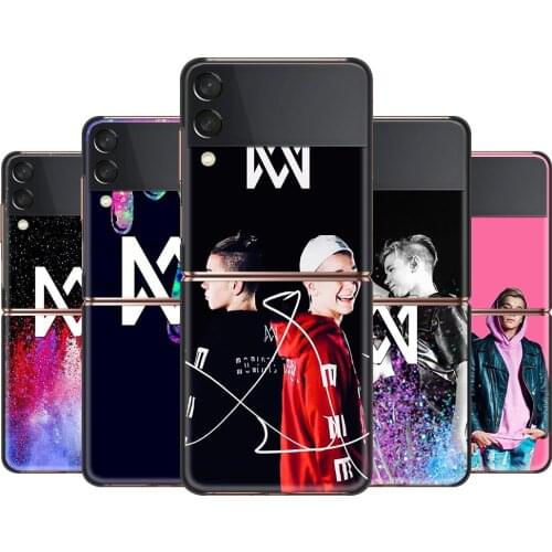 Marcus Martinus Fashion Cover For Samsung Galaxy Z Flip 6.7" Flip3 5G Black PC Hard Phone Case Segmented Protect Coque