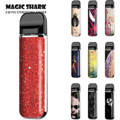 Magic Shark Toroto Bling Drops Skeleton Painting Clown Flamingo PVC Vape Kit Sticker Case Cover for Smok Novo