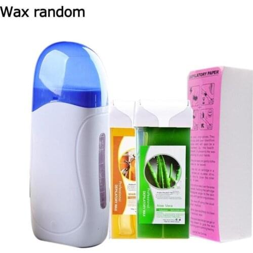 Hair Removal Roll Wax Heater Set Depilatory Face Arm Leg Body Hair Remover Epilator Wax Heating Machine Waxing Strips Paper Kits