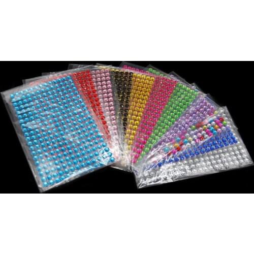 Scrapbook sticker 6mm 260pcs/set Self-adhesive Acrylic Rhinestones Sticker for wall decoration stickers Childrens paste toys