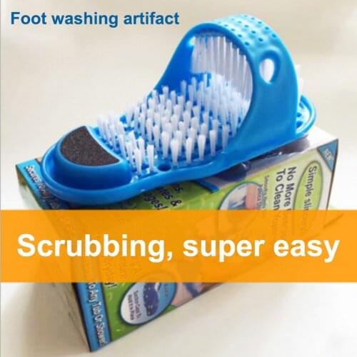 Plastic Bath Shower Foot Brush Scrubber Bath Shoe Feet Massage Slippers Brush Scrub Exfoliating Spa Shower Remove Dead Skin