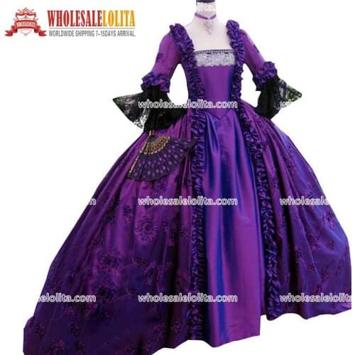 Marie Antoinette Dress Georgian colonial 18th century taped Rococo Style Gown Dress