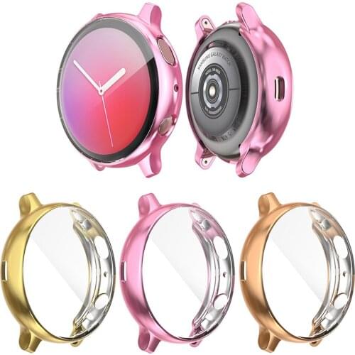 Full Screen Protective Case Cover For Samsung Galaxy Watch Active2 Silicone Cover For Galaxy Active2 TPU Plating Protector