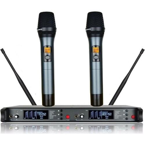 Bolymic 2 Handheld Cordless mic Dual Wireless Microphone for Karaoke Wireless Systems For church school