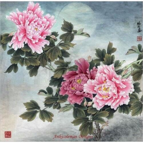 Needlework for embroidery DIY DMC High Quality - Counted Cross Stitch Kits 14 ct Oil painting Chinese painting - Peonies