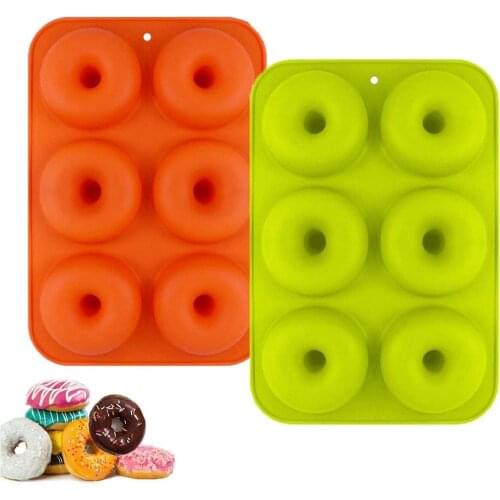 Silicone Donut Mold, Set of 2 Silicone Donut Baking Mold, Non-Stick Silicone Mold Dishwasher, Oven, Microwave, Freezer Safe