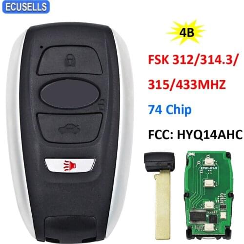 4 Button FSK 312/314.3/315/433MHz Keyless Smart Remote Car Key Board 1451-5081 74 Chip For Subaru FCC ID: HYQ14AHC TOY12 Blade