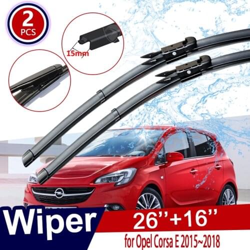 For Opel Corsa E Vauxhall OPC VXR 2015~2018 Front Window Windscreen Wipers Car Wiper Blades Car Accessories Stickers 2016 2017