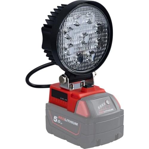 Oein LED Light For Milwaukee 18V Battery Adapter Working Lighting Tools Power Supply Compatible with Milwaukee 49-24-2371 M18