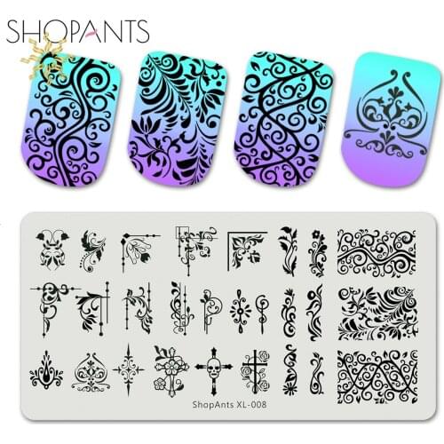 ShopAnts 1pc Nail Stamping Plates Nail Art Geometry Cross Flower Leaves Pattern Stencil Print Nail Accessories Stamping Template