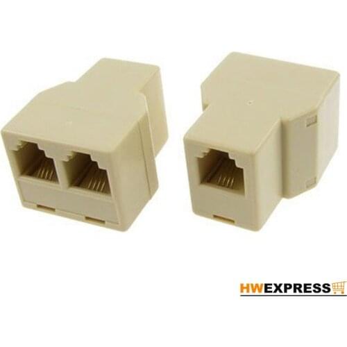 10 PCS RJ11 1 to 2 Female Plug Telephone Modular Splitter Jointer