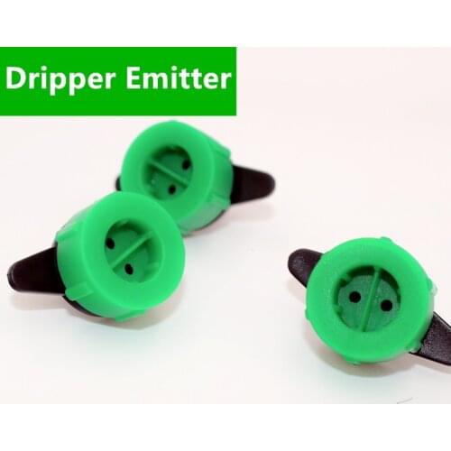 100pcs/pack Plastic Drip Emitter Green Dripper Flow Adjustable Sprinkler Watering And Gardening Irrigation 2 Holes N118