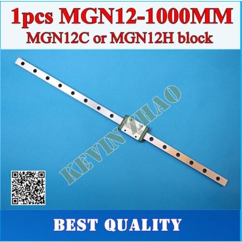 12mm Linear Guide MGN12 L= 1000mm linear rail way + MGN12C or MGN12H Long linear carriage for CNC X Y Z Axis