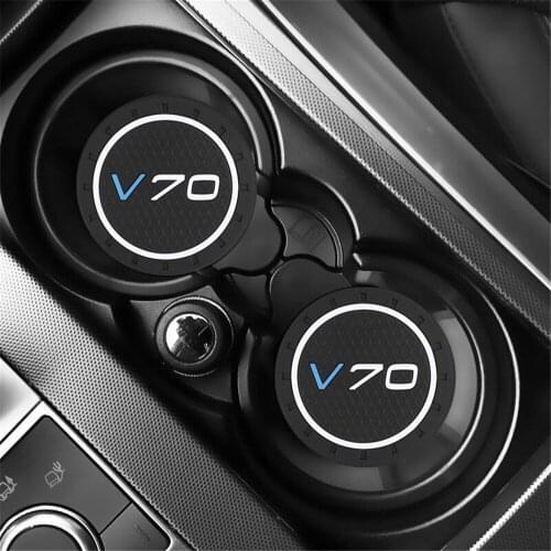 2pcs Car Auto Water Cup Slot Non-Slip Mat Accessories For Volvo V70 Car Styling