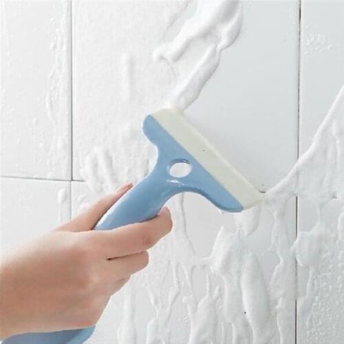 2-In-1 Double-Head Cleaning Brush Pp Brush Tpr Soft Scraper Efficient Decontamination Home Cleaning Wash Window Glass Bathtub