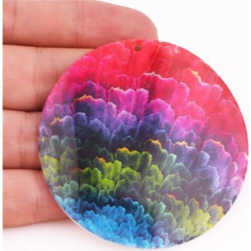 10PCS big size 60mm Natural Shell Geometric Round Shells Pendant Charms DIY Handmade Earring Jewelry Findings Accessories Parts