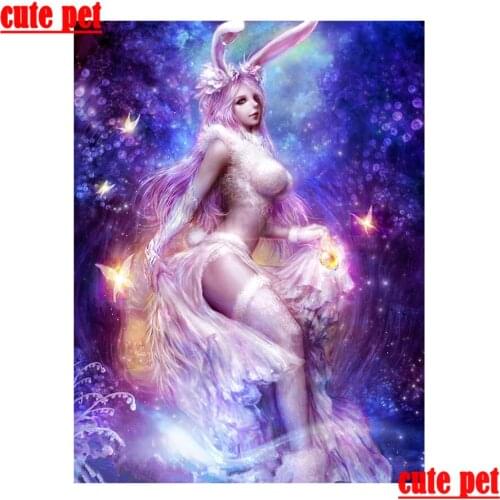 Cute pet cross stitch Diamond Painting Anime bunny girl Full square round Diamant Embroidery Handcraft mosaic diamond Home Decor