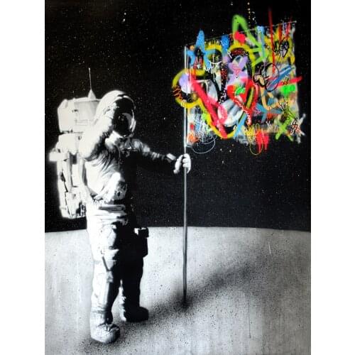 Astronaut Space Night Star Graffiti Canvas Painting Modern Paintings Pop Art Print Posters Abstract Colorful Wall Decor Pictures