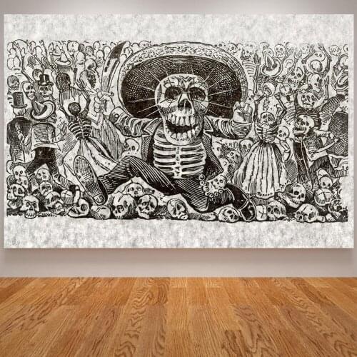 Skull Punk Oil Painting Quote Canvas Painting Vintage abstract Skull Poster and Print Modern Wall Picture for living Room Decor