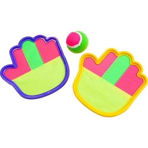 Children Outdoor Playing Interactive Catch Toy Throw Ball Sticky Racket Set Catch Sports Set Children Toy Develop handeye abilit