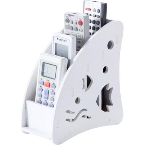 Eco-friendly Plastic Wood TV Air Conditioner Remote Control Holder Home Office Sundries Storage Case Desk Organizer Box