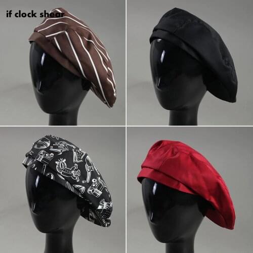 IF 2019 Cafe Bar Waiter Chef Hats Beret Restaurant Kitchen chef hats Workwear Baking Caps Men Women Breathable Forward Caps New
