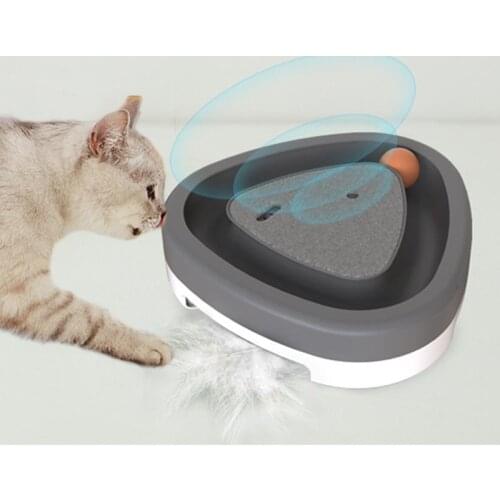 3 In 1 Pet Cat Toy Electric Automatic Rotating Cat Teaser Feather Wand Toy Funny Ball Training Toys For Cats Interactive Kitten