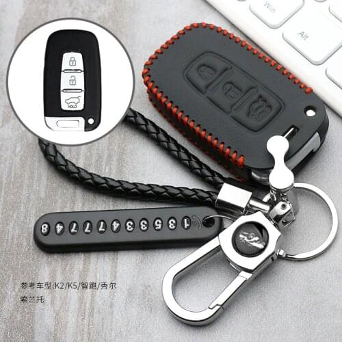Leather CAR Cover Smart Key Case for Hyundai Equus Genesis Veloster for KIA Sportage Forte Optima Soul Azera Sorento
