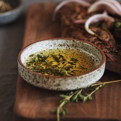 Creative Ceramic Tableware Household Restaurant Pottery Dish Rice Bowl Sauce Dish Dessert Dish Cute Bowl Sauce Bowl Dish