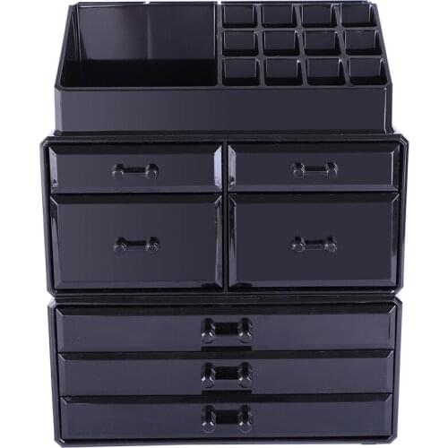 The small makeup of transparent vogue of 3 pieces stores content to wear to contain 3 big drawer [US-W]SF-1122-3 190813215