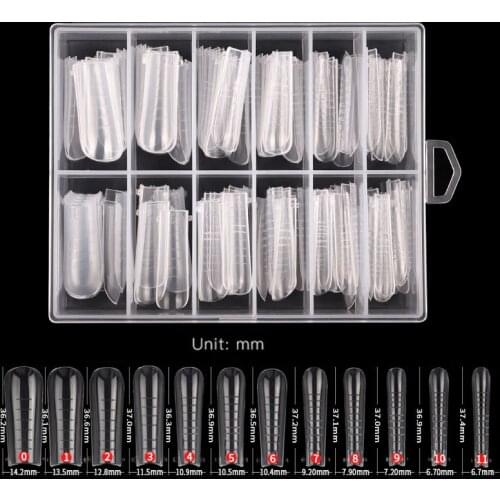 120Pcs Reusable Nail Extension Tools Ballerina Quick Building Nail Mold Tips 12 Mixed Size Nail Extension Mold UV Gel Manicure