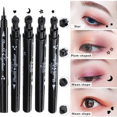 1 Pcs Sexy Eyeliner Pen Pattern Stamp Star Heart Plum Blossom Moon Natural Waterproof No Blooming Eye Liner Pen Makeup TSLM1