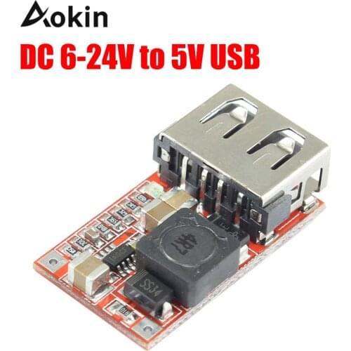 DC 6-24V 12V/24v to 5V USB Output Charger Step Down Power Module Mini DC-DC Step Up Boost Module Power Adjustable Buck Converter