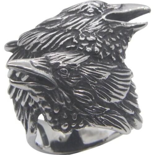 Drop Ship Big Double Eagles Ring 316L Stainless Steel Special New Biker Eagle Ring