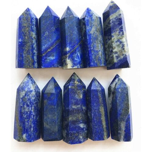 Dropshipping Natural Blue Lapis Lazuli Crystal Point Wand Tower Single Point Crystal Obelisk Healing Crystal Gemstone Decoration