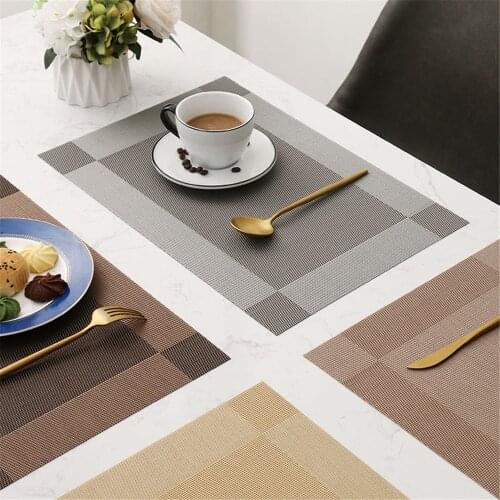 Pvc Place Mats Coasters Dining Table Placemats Non-slip Washable Kitchen Dinner Table Cup Mats Decor Desktop Home Heat-insulated